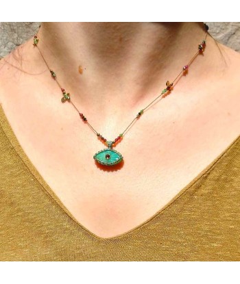 PRO - IRIS PRECIOUS Collier Chrysoprase et Rubis zoisite de pas cher