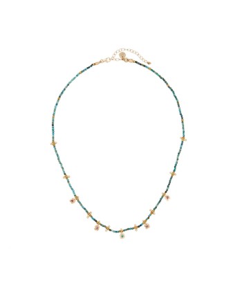 PRO - LUCKY Collier Turquoise Argent 925 plaqué Or les ctes