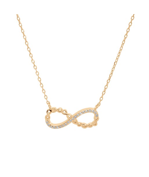 Collier plaqué or motif infini avec oxydes blancs sertis pas chere