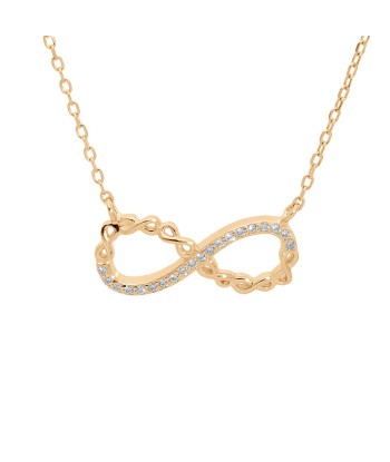 Collier plaqué or motif infini avec oxydes blancs sertis pas chere