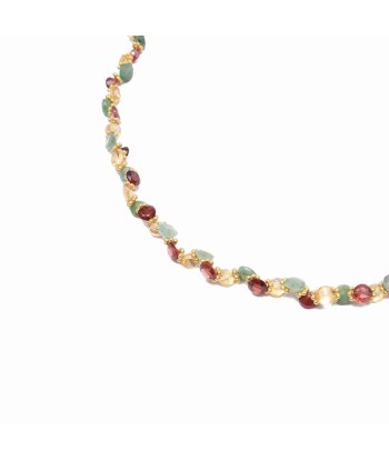 PRO - BENGALI Collier Emeraude, Grenat, Citrine - Argent 925 plaqué or Comparez plus de prix