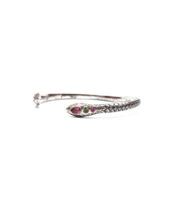 PRO - ANGITIA Bracelet Serpent Tourmalines, Argent oxydé de votre