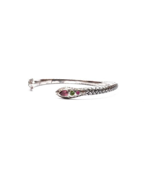 PRO - ANGITIA Bracelet Serpent Tourmalines, Argent oxydé de votre