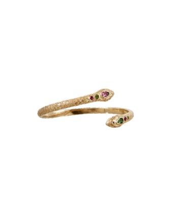 PRO - ANGITIA Bracelet Serpent grand modèle Tourmalines, Argent plaqué Or plus qu'un jeu 