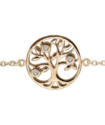 Bracelet plaqué or arbre de vie oxydes blancs sertis sur le site 