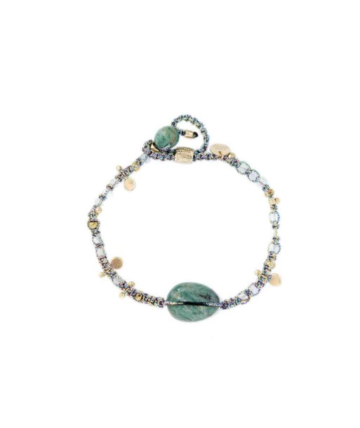 PRO - KASHA Bracelet macramé Cauri Amazonite, argent plaqué or prix