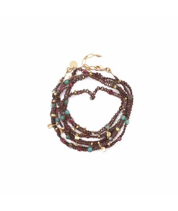 PRO - KASHAYA Bracelet multi-tours, Amazonites - Dark red en linge