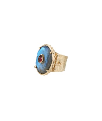 PRO - CHEEMA Bague Chevalière Labradorite Grenat prix pour 