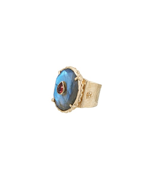 PRO - CHEEMA Bague Chevalière Labradorite Grenat prix pour 