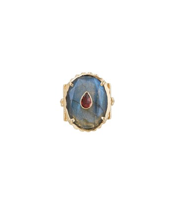 PRO - CHEEMA Bague Chevalière Labradorite Grenat prix pour 