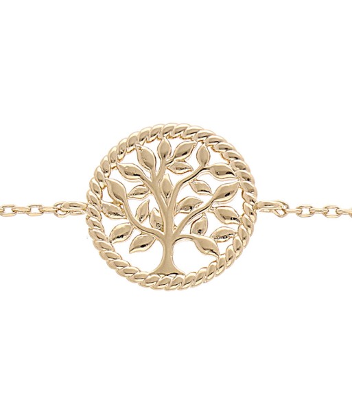 Bracelet plaqué or arbre de vie 17mm contour perlé s'inspire de l'anatomie humaine