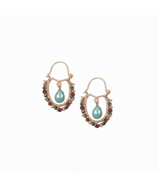 PRO - BINDI Boucles d'oreilles Turquoise Argent plaqué or de votre