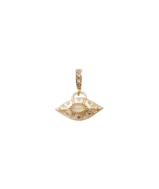 PRO - AJNA Charm Oeil Opale et Diamants argent plaqué or français