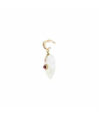 PRO - VALENTINE Charm Coeur Moonstone serti Grenat, bélière diamants de votre