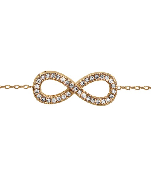 Bracelet plaqué or forme huit (infini) pierres blanches synthetique 50-70% off 