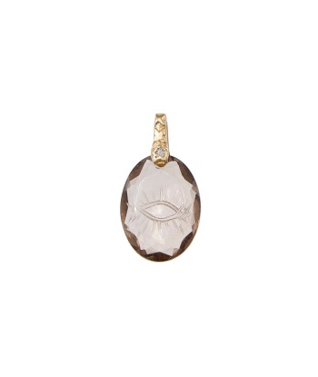 BLESS YOU Charm Œil de protection Smoky Quartz - Argent plaqué or En savoir plus