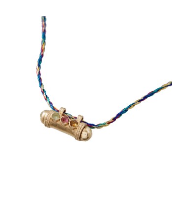 PRO - SECRET Collier Amulette Tourmalines sur cordon de soie de technologie