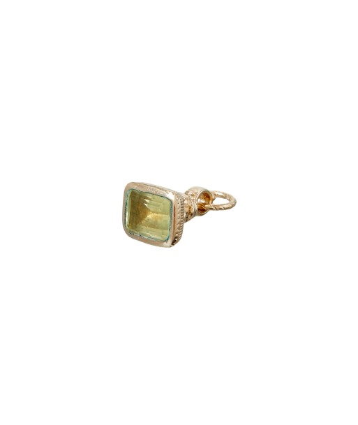 PRO - Charm Sceau Citrine, argent plaqué or 24 cts en linge