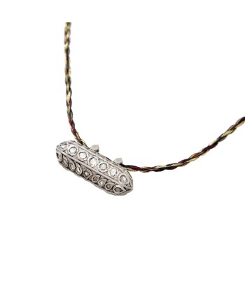 PRO - ETERNITY XL - Collier Talisman Multi Diamants et argent sur cordon en soie en ligne des produits 