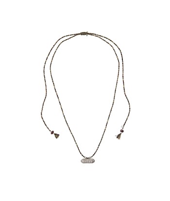 PRO - ETERNITY XL - Collier Talisman Multi Diamants et argent sur cordon en soie en ligne des produits 