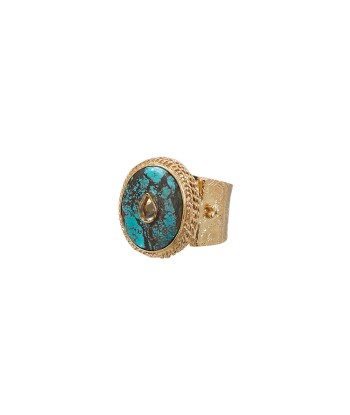 PRO - JULIET OVALE Bague Chevalière Gravée Turquoise Sertie Citrine l'évolution des habitudes 