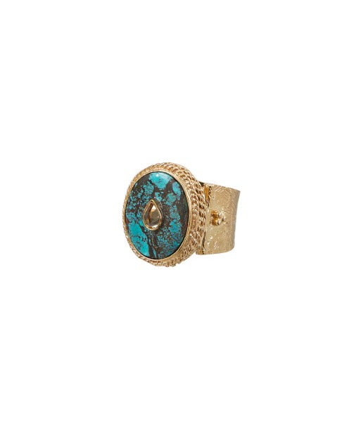 PRO - JULIET OVALE Bague Chevalière Gravée Turquoise Sertie Citrine l'évolution des habitudes 