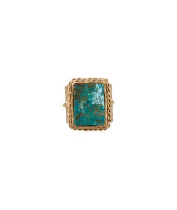 PRO - JULIET Bague Chevalière Gravée Turquoise solde