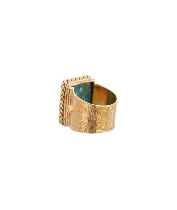 PRO - JULIET Bague Chevalière Gravée Turquoise solde