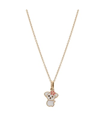 Collier plaqué or pendentif koala résine blanche ouvre sa boutique