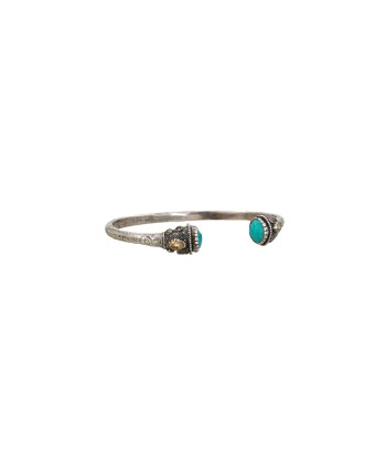 PRO - RAJAH SILVER Bracelet jonc Turquoise - Argent patiné Fin de série