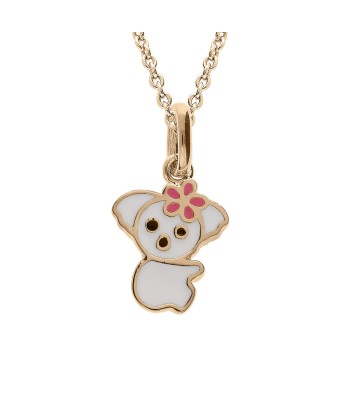 Collier plaqué or pendentif koala résine blanche ouvre sa boutique