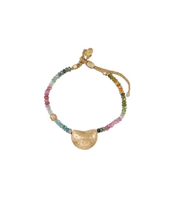 PRO - JAMIE Bracelet précieux Tourmalines multicolores, argent plaqué Or s'inspire de l'anatomie humaine