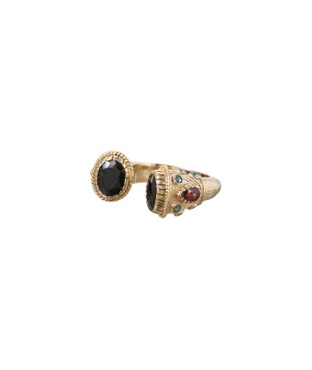 PRO - MAHARADJAH Bague Onyx Argent plaqué Or 24 cts les muscles