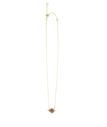 WISHA Collier Grenat, plaqué or 24 cts brillant des détails fins