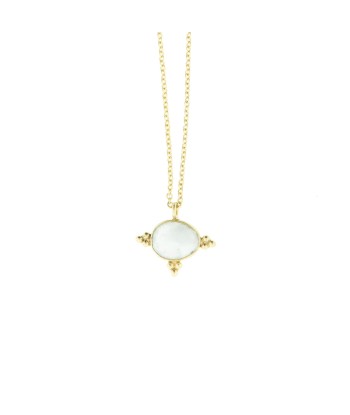 WISH Collier Moonstone, plaqué or 24 cts de pas cher