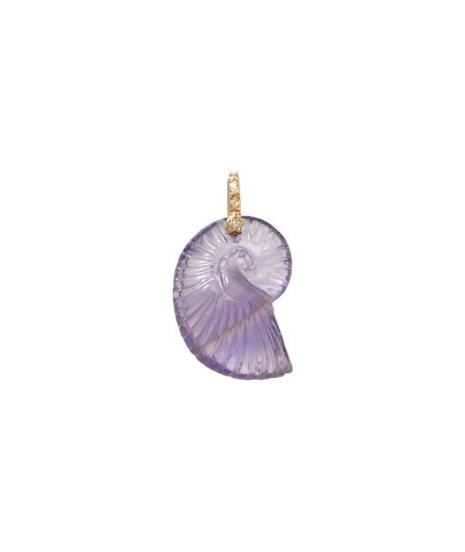 PRO - CHARM NAUTILUS Améthyste - bélière argent plaqué or 24 cts et diamant À commander