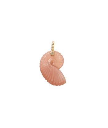 PRO - CHARM NAUTILUS Moonstone rose - bélière argent plaqué or 24 cts et diamant destockage