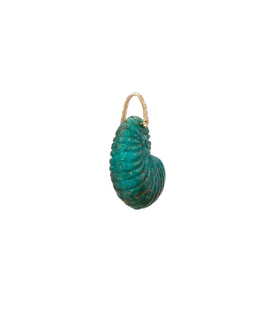 PRO - CHARM NAUTILUS Amazonite - bélière argent plaqué or 24 cts et diamant 50% de réduction en Octobre 2024