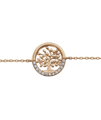 Bracelet plaqué or arbre de vie oxydes blancs sertis destockage