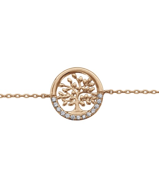 Bracelet plaqué or arbre de vie oxydes blancs sertis destockage