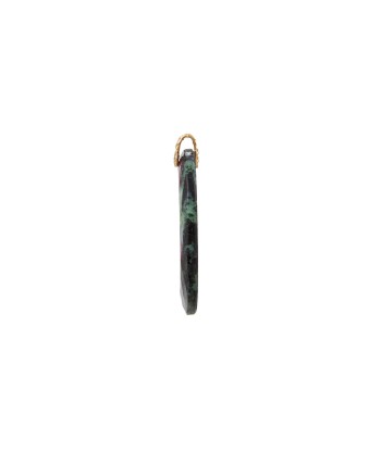 Charm Rubis Zoisite XL Facetté - bélière argent plaqué or 24 cts et diamant Profitez des Offres !