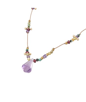 RAINBOW Briolette Collier améthyste ou a consommer sur place