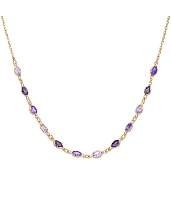 Collier plaqué or tutti frutti degrade de violet meilleur choix