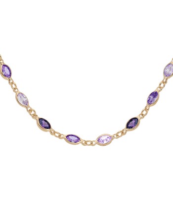 Collier plaqué or tutti frutti degrade de violet meilleur choix