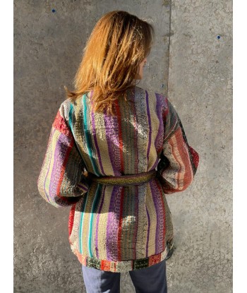 Veste Bloomer pièce unique - Kantha de Soie - Multicolore & Gold Véritable concentré