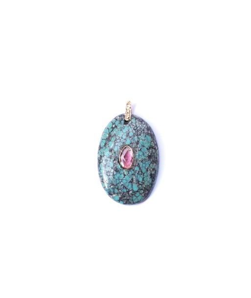 CHARM TURQUOISE sertie Tourmaline une grave pollution 