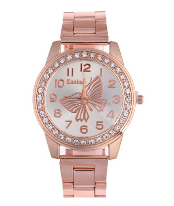 Montre Papillon Or Rose pas cher 