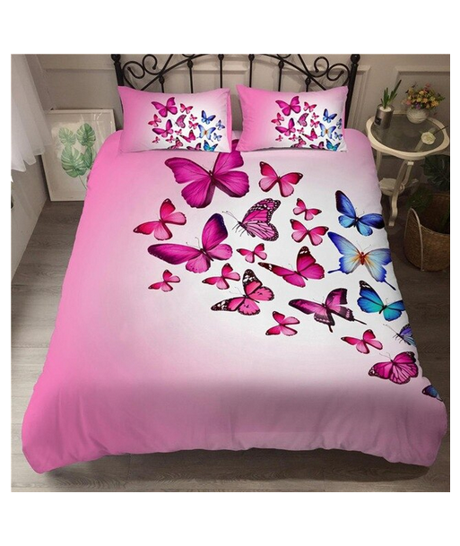 Housse de Couette Papillon Fille en linge