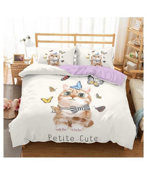 Housse de Couette Papillon Bébé Chat brillant des détails fins