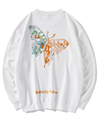 Sweat Papillon Manches Longues brillant des détails fins